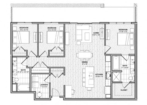 a floor plan of an apartment building with many windows