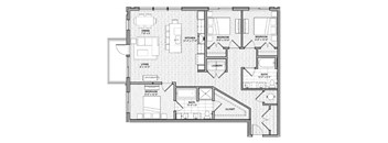 a floor plan of a small house with bedrooms and a bathroom