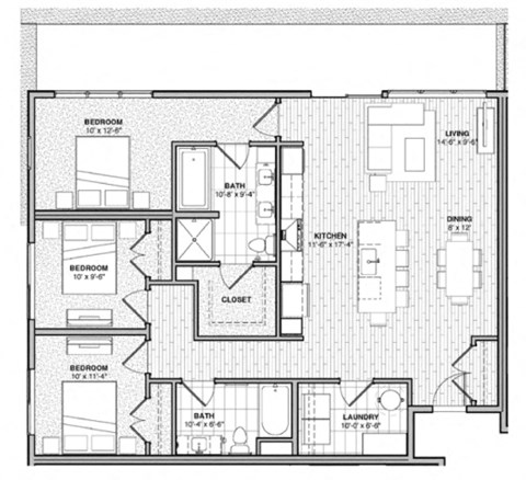 a floor plan of a house with many bedrooms and a garage