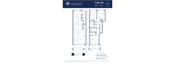 A floor plan for a 3 bedroom apartment at Waterfront Residences.
