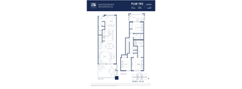 A floor plan for a 3 bedroom apartment at Waterfront Residences.