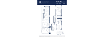 A floor plan for a 3 bedroom apartment at Waterfront Residences.