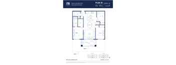 A floor plan for a residence at Waterfront Residences shows the layout of two units.