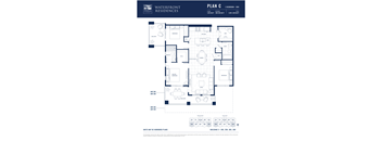 A floor plan for a building with 3 bedrooms and 2 bathrooms.