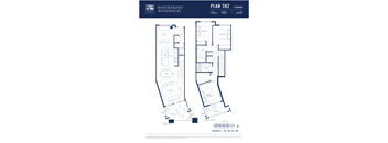 A floor plan for a 3 bedroom apartment at Waterfront Residences.