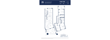 A floor plan for the Waterfront Residences Plan TH3, a 3-bedroom apartment.