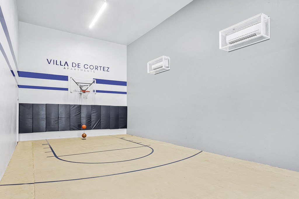 the renovated basketball court at villa de coffee