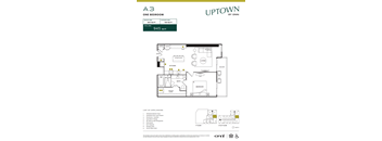 A floor plan for an apartment by Uptown by Onni.