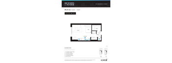 A floor plan for a studio apartment with a bath is shown.