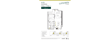 A floor plan for an apartment by Uptown by Onni.