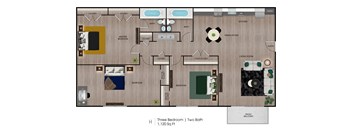 3 bed 2 bath at Central on Broadway Apartments, Arizona, 85202