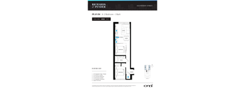A floor plan for a 650 square foot apartment with two bedrooms and one bath.