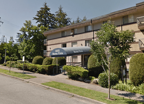 A street view of a building with the sign "Buena Vista" on it.