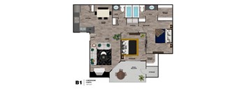 2Bed 2Bath Floor Plan at Vista Valley Apartments, Arizona