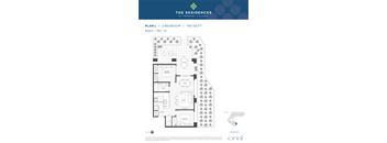 the third level floor plan of a bedroom apartment