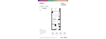 1 bed 1 bath floorplan with balcony at Onni Fulton Market Apartments, Illinois