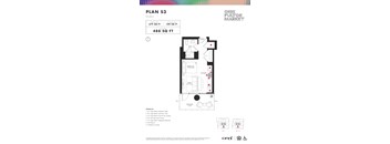 Studio Floor Plan at Onni Fulton Market in Chicago