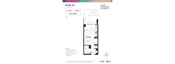 Convertible floor plan with balcony at Onni Fulton Market in Chicago