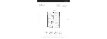 Floor plan for a 1 bedroom apartment by Hudson.