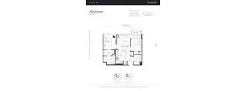 Floor plan for a 2 bedroom apartment.