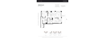 A floor plan for a 2 bedroom apartment by Hudson.