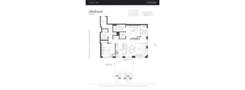 A floor plan for a 2 bedroom apartment by Hudson.