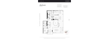 A floor plan for a 3 bedroom, 1,815 square foot apartment.