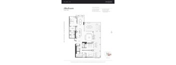Floor plan of a 3 bedroom, 1,950 square foot apartment.