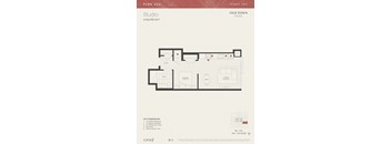 A floor plan for a studio apartment in Old Town Park is shown, with a list of appliances included.