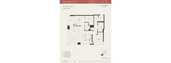 A 2 Bedroom apartment floor plan in Old Town Park.