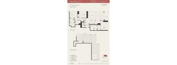 A floor plan for a 3 Bedroom Old Town Park apartment.