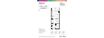 A floor plan for a 523 square foot space is displayed.