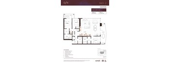 A floor plan for a 3 bedroom apartment with a total area of 19.47 square meters.