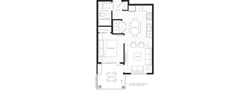 a floor plan of a duplex with a bedroom and a living room