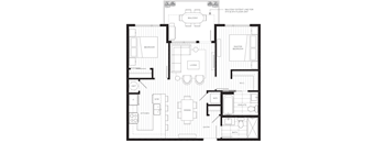 a floor plan of a home with multiple bedrooms and a large living room