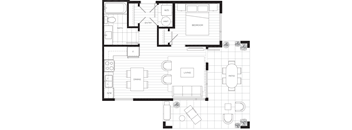 a floor plan of a house with bedrooms and a living room