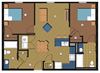 2 Bed, 2 Bath Floorplan