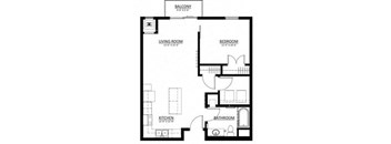1 Bedroom Floor Plan