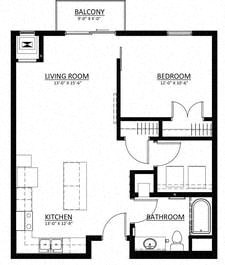 1 Bedroom Floor Plan
