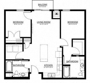 2 Bedroom Floor Plan