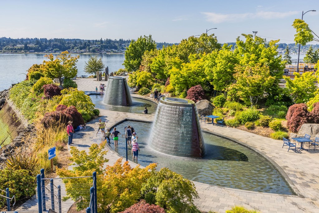 Aerial View Of Pond at Marina Square, Bremerton, WA