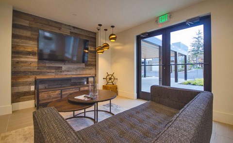 Trendy Living Room at Spyglass Hill Apartments, Bremerton, Washington