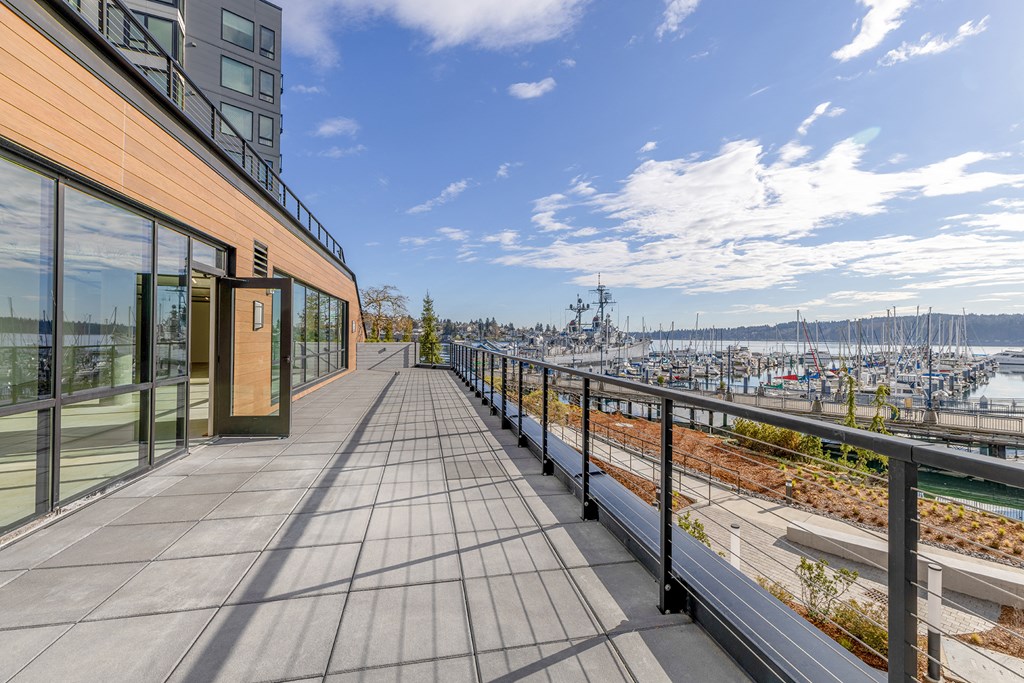 Terrace deck with city views and fresh air at Marina Square, Bremerton, WA