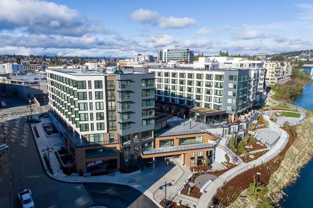 Drone View Of Community at Marina Square, Washington, 98337