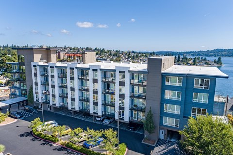 an aerial view of an apartment building at Spyglass Hill Apartments, Bremerton, WA 98337