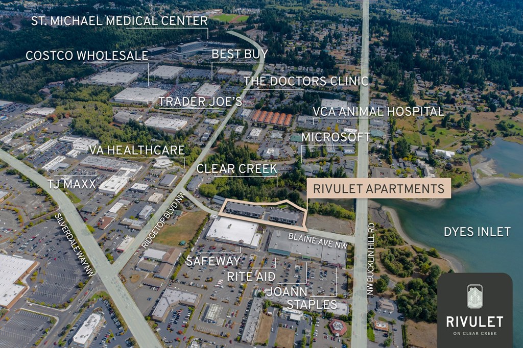 a map of silverdale at Rivulet, Washington, 98383