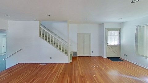 the living room is clean and ready for us to move in to our new home