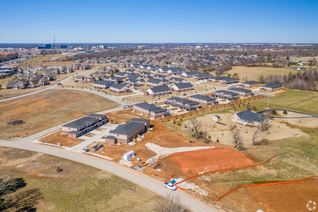 arial view of a subdivision with houses under construction