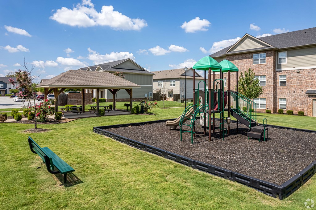 our playground and gazebo at the flats at walnut creek apartments