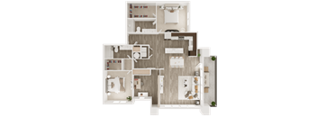 2 bedroom 2 bath smart home apartment at The Apex at CityPlace, Overland Park, KS, 66210